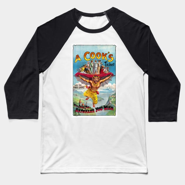 Vintage Travel Poster England A Cook ' s Ticket circus Baseball T-Shirt by vintagetreasure